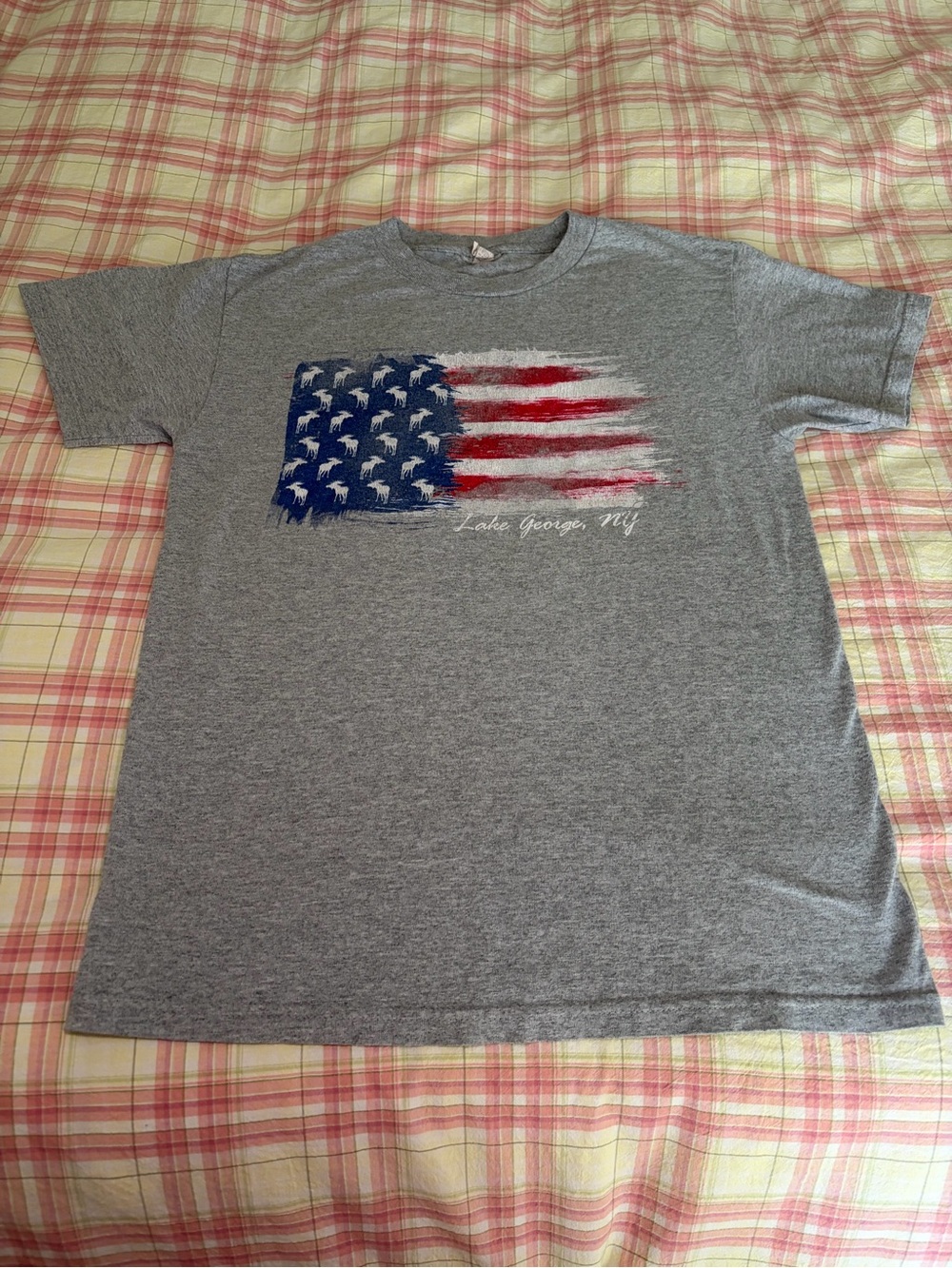 Women’s Lake George, NY American Flag Tee